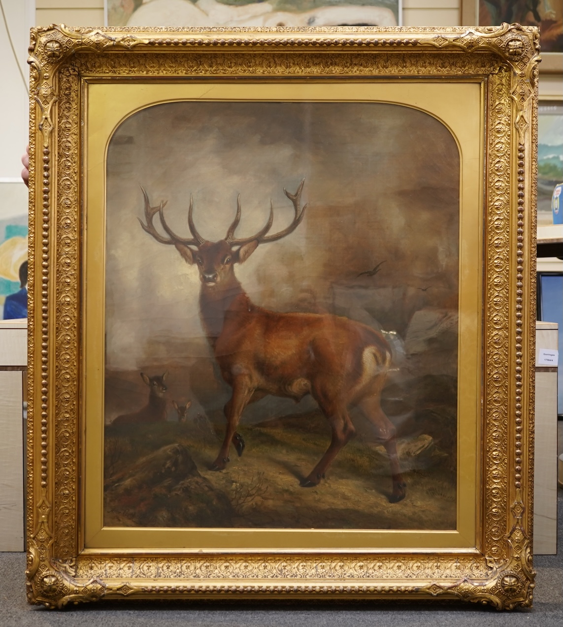 Aster R. C. Courbould, (c.1812-c.1882), A Stag in a Highland landscape